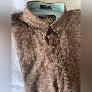 VTG Polo Ralph Lauren Chaps Oxford Shirt Mens XLarge Pattern Made in USA Button